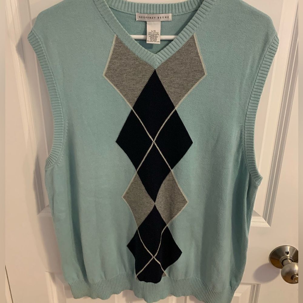 Geoffrey Beane large argyle sweater vest